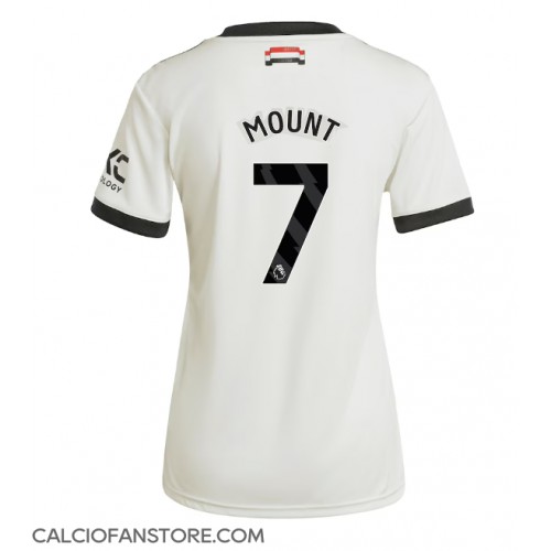 Maglia Calcio Manchester United Mason Mount #7 Terza Divisa Donna 2024-25 Manica Corta